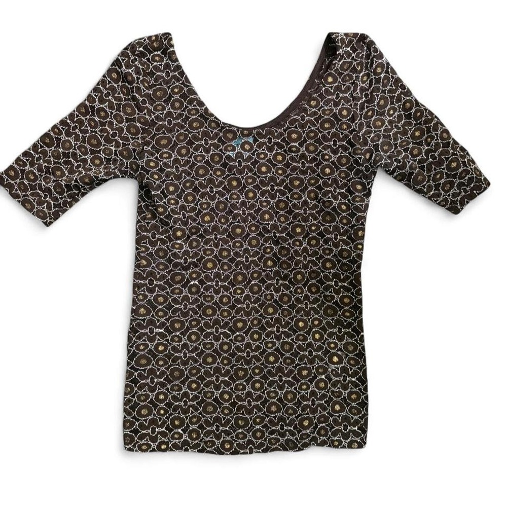 Y2K HIP Happening In The Present Brown Floral Baby Tee